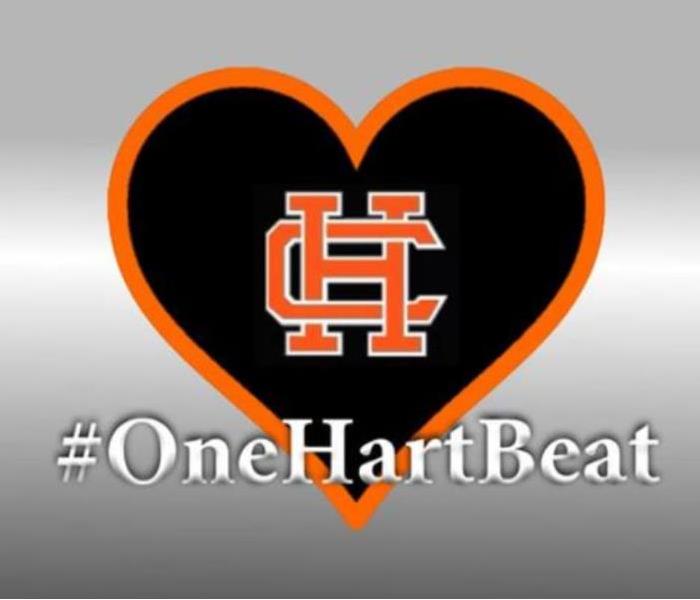 School logo, one hart beat
