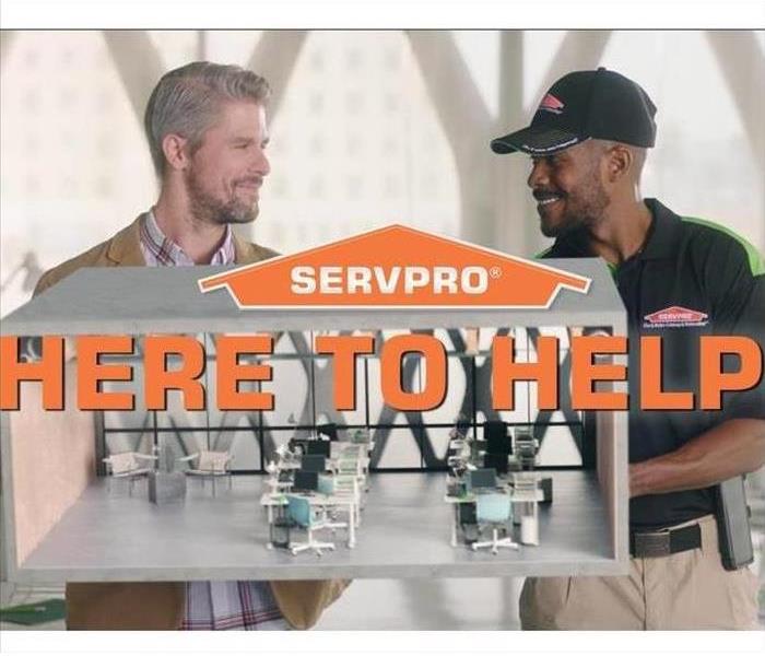 SERVPRO house logo, lettering - here to help